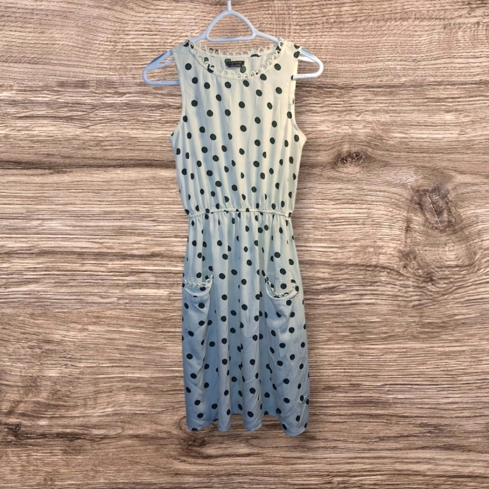 River Island White Polka Dot Dress Medium